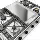 Ilve Nostalgie II 48” Stainless Steel Gas Cooktop with 8 Burners, Griddle and Burnished Trim-4