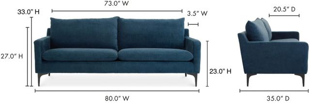 Moe's Home Collection Paris Blue Sofa-2
