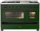 Ilve® Majestic III 48" Emerald Green Pro Style Dual Fuel Natural Gas Range with Triple Glass Door and Burnished Trim-1