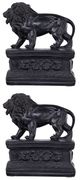 A & B Home Black Attenta Lion Bookends-3