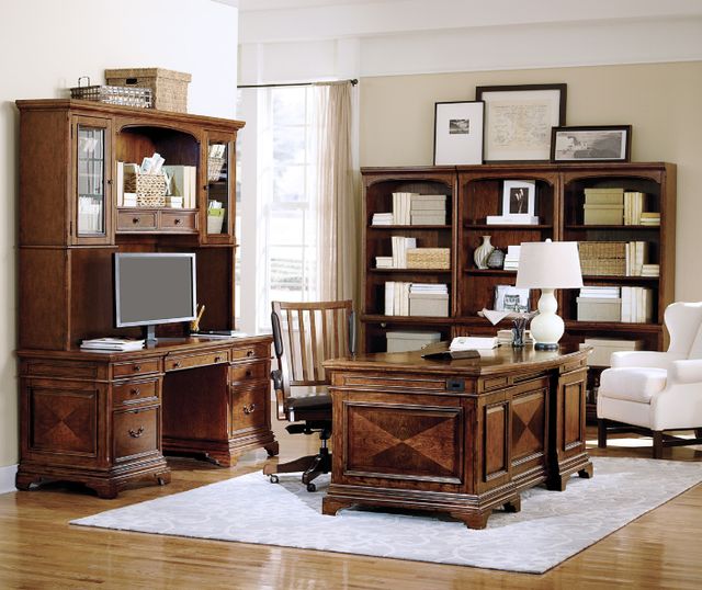 aspenhome® Hawthorne Brown Cherry Open Bookcase-1
