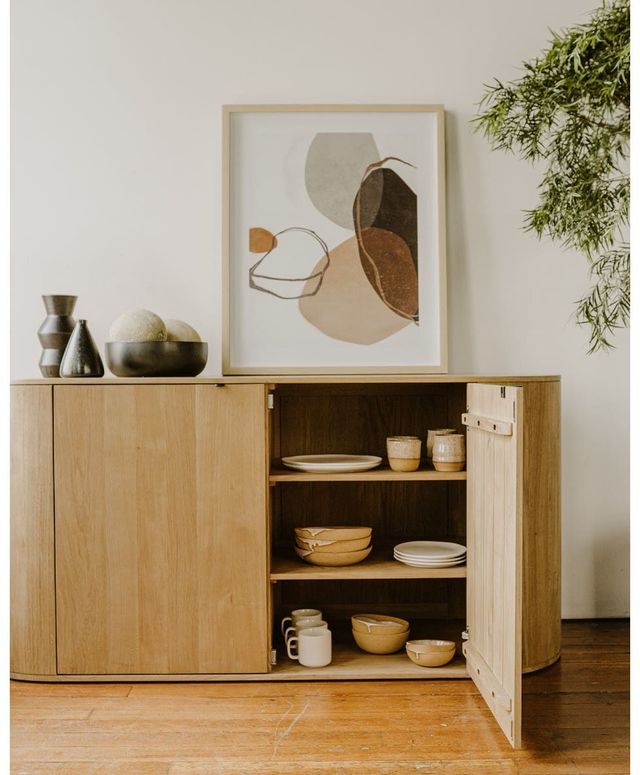 Moe's Home Collection Peaceful Black/Brown/Gray Abstract Print-3