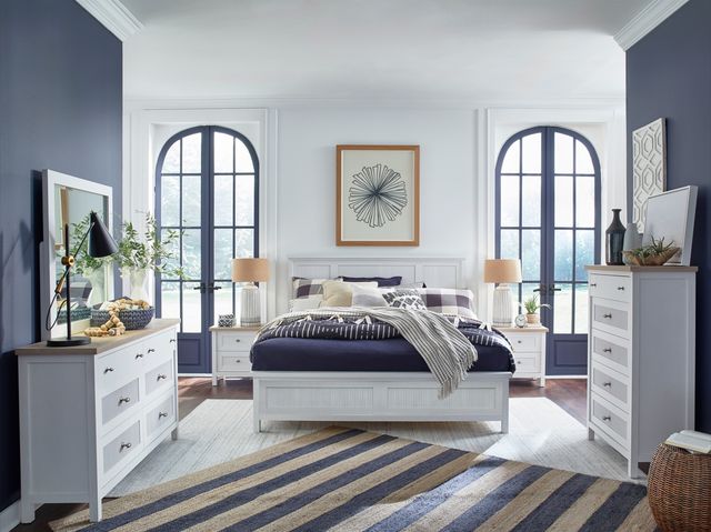 Magnussen Home® Windmill Harbour Sand/White Whisp Queen Panel Bed-1