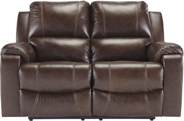 Signature Design by Ashley® Rackingburg Mahogany Reclining Loveseat-1
