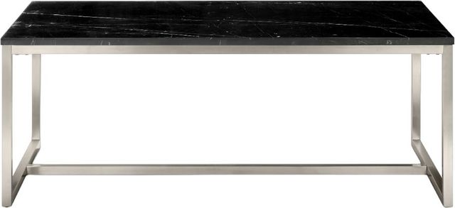 Magnussen Home® Kira Black Marble Cocktail Table with Brushed Nickel Base-1