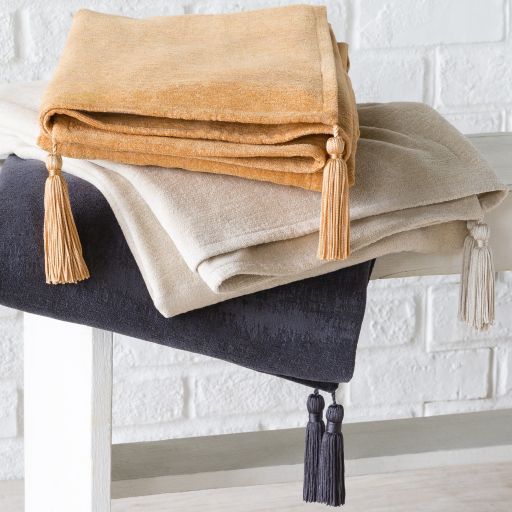 Surya Copacetic Saffron 50"x60" Throw Blanket-3