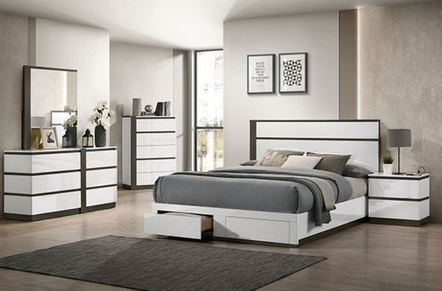 Furniture of America® Birsfelden White Queen Panel Storage Bed-1