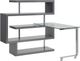 ACME Furniture Buck II Chrome/Clear/Gray High Gloss Writing Desk with Bookshelf-0