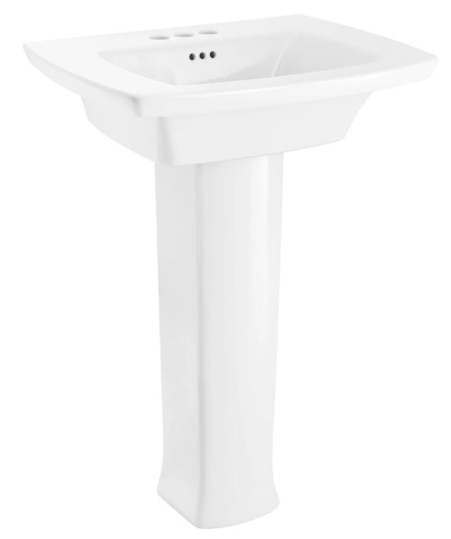 American Standard Edgemere White 4" Centerset Pedestal Sink Top and Leg Combination-0