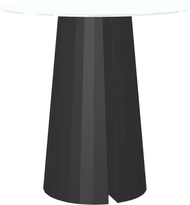 Amisco Customizable Gemma 42" Round Bar Height Pub Table with 0.5" White Glass Top-0
