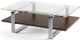 BDI Stream™ 1642 Glass Top Coffee Table with Chocolate Stained Walnut Shelves -0