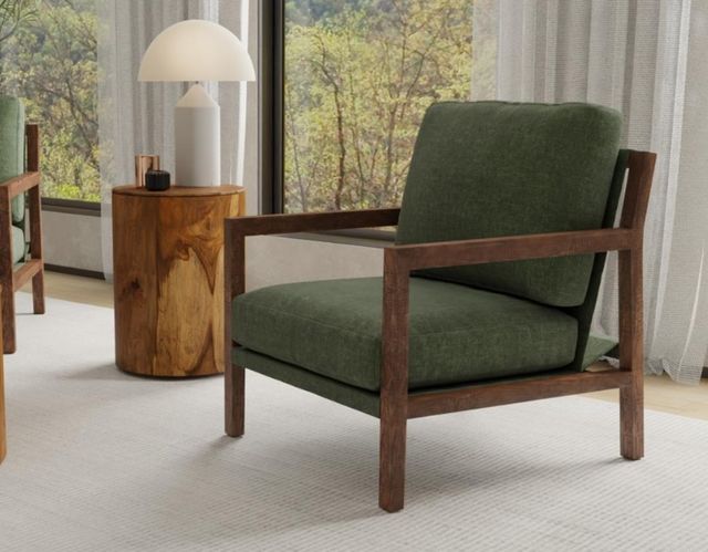 International Furniture Direct Milan Brown/Olive Arm Chair-1