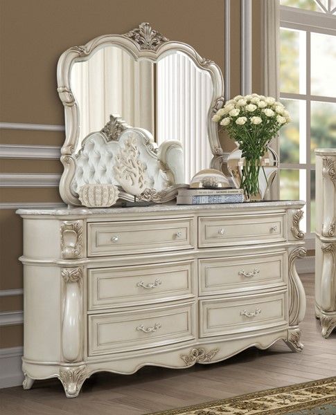 New Classic® Home Furnishings Monique 4-Piece White Queen Bedroom Set-1
