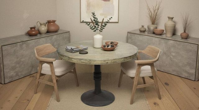Nest Home Collections Sadie Antique Natural Dining Table with Iron Base-1