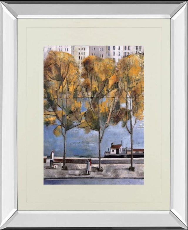 Classy Art Autumn in Paris by Didier Lourenco Mirror Framed Wall Art-0