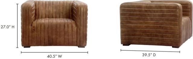 Moe's Home Collection Castle Brown Leather Chair-2