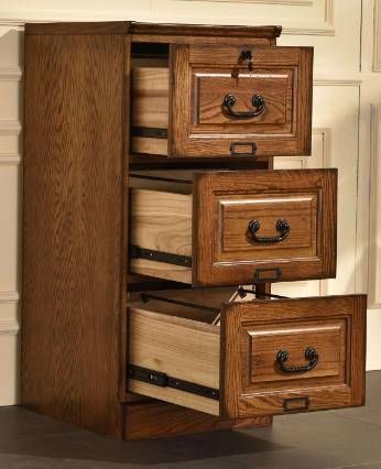 TEI Burnished Walnut File Cabinet-1