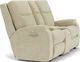 Flexsteel® Penn Beige/Tan Antique Power Reclining Loveseat with Console and Power Headrests and Lumbar-3