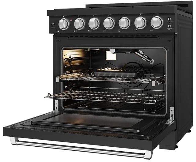 Thor Kitchen Gordon Ramsay Collection 36" Black Pro Style Liquid Propane Range with Precision Knob Control and Stainless Steel Trim-4
