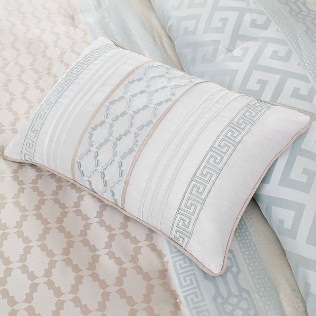 Olliix by Madison Park 7 Piece Aqua King Bennett Comforter Set-3