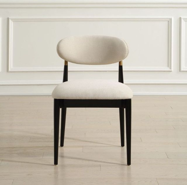 Uttermost® Moxie Matte Black/Off-White Dining Chair-1