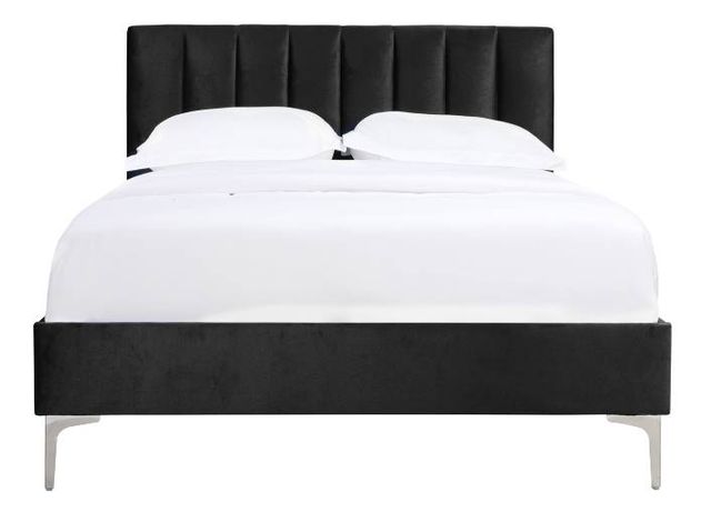 Mazin Furniture Melina Black Full Upholstered Platform Bed-0