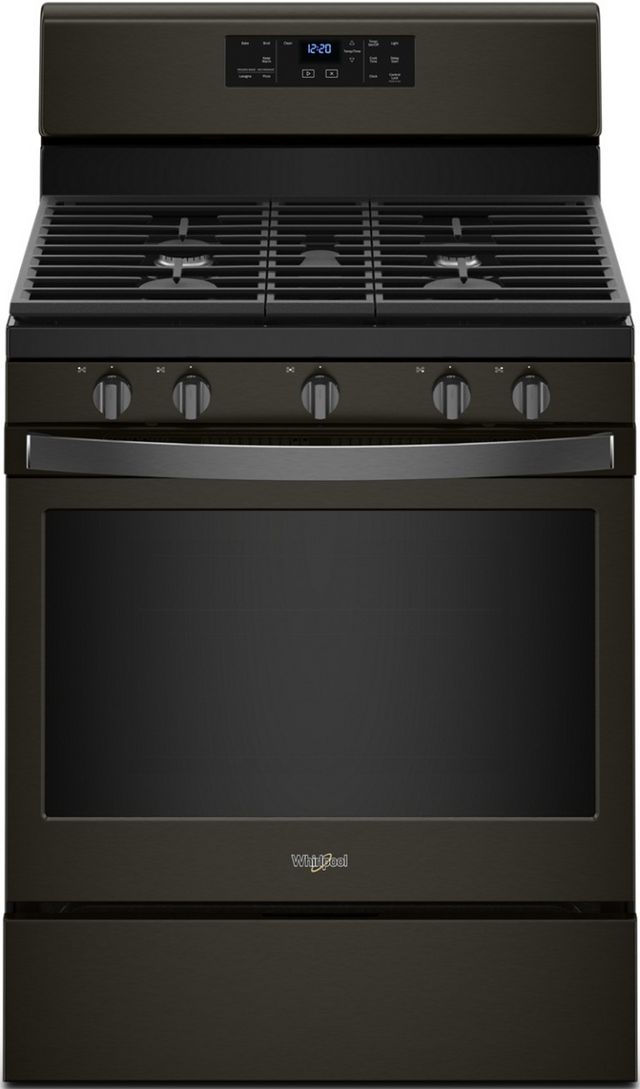Whirlpool® 30" Free Standing Gas Range-Fingerprint Resistant Black Stainless