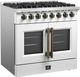 FORNO® Galiano 36" White Pro Style Dual Fuel Range-3
