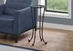 Monarch Specialties Inc. Glass Top Accent Table with Hammered Black Metal Legs-1