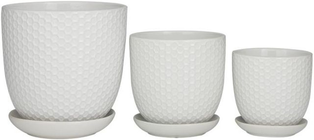 Deco Marche 3-Piece White Planter Set-0