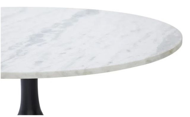 Renwil® Loveada White Marble Top Coffee Table with Matte Black Base-1