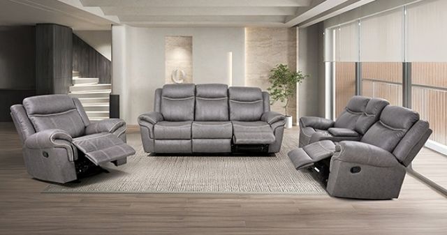 Furniture of America® Agata Warm Gray Manual Sofa-2