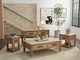 International Furniture Direct Natural Parota Brown Chairside Table-1