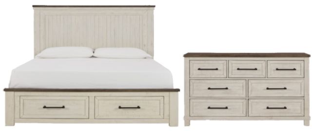Benchcraft® Brewgan 2-Piece Two-Tone California King Storage Panel Bed Set-0