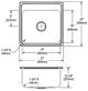 Elkay Lustertone® Classic Lustrous Satin 22" x 22" x 10-1/8" MR2-Hole Single Bowl Drop-In Sink-3
