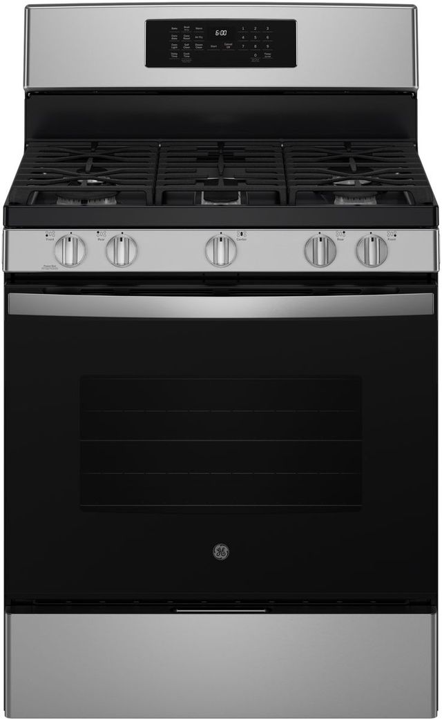 GE® 30" Stainless Steel Freestanding Gas Convection Range with No Preheat Air Fry-0
