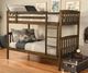 Kodiak Furniture Claire Rustic Walnut/Twill Black Twin Bunk Bed with Waterproof Mattress-1