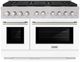 ZLINE Paramount 48" Satin Stainless Steel Pro Style Dual Fuel Range with White Matte Door-0