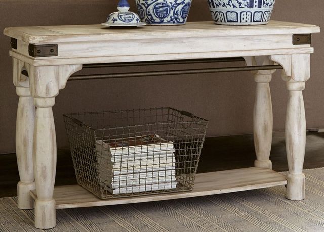 Riverside Furniture Regan Farmhouse White Sofa Table-1