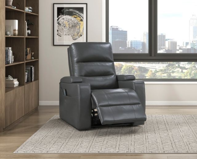 Homelegance® Rose Hill Gray PHomelegance® Rose Hill Gray Power Recliner with Power Headrestower Reclining Chair with Power Headrest-1