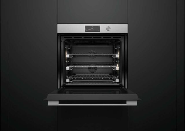 Fisher & Paykel Series 9 Contemporary 30" Brushed Silver Glass Single Electric Wall Oven with Self-Cleaning-3