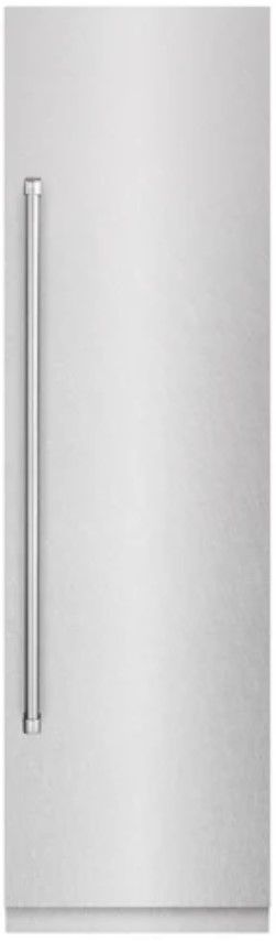 ZLINE 24" 12.5 Cu. Ft. Satin Stainless Steel Column Refrigerator with Graphite Gray Interior-0