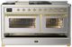 Ilve® Majestic III 60" Stainless Steel Pro Style Dual Fuel Liquid Propane Range with French Top and Brass Trim-2
