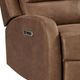 Elements International Avanti Whiskers PU Brown Power Reclining Loveseat with Power Head Recliner and Console-1