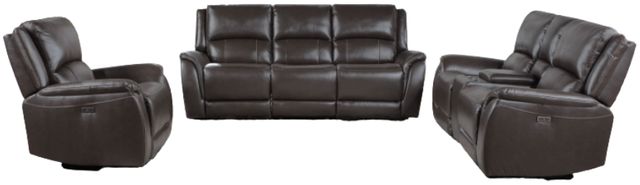 Steve Silver Co. Alexandria 3-Piece Chocolate Leather Power Reclining Set-0