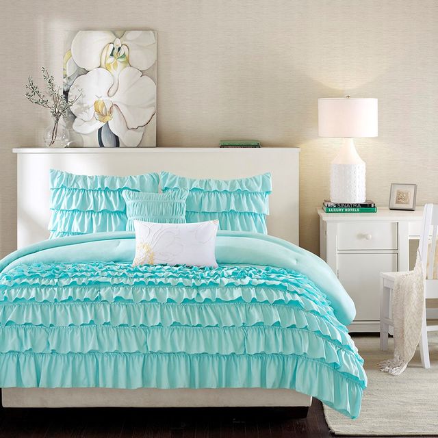 Olliix by Intelligent Design Waterfall BlueTwin/Twin XL Comforter Set-0