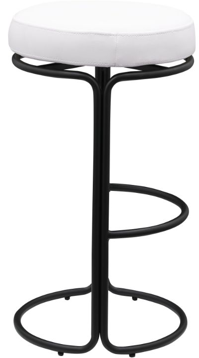 Meridian Furniture Madison Cream/Matte Black Leather Bar Stool-0