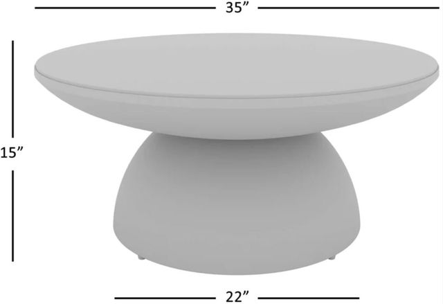 Jofran Inc. Circularity Black Round Cocktail Table with White Marble Top-2