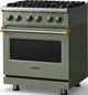Viking® 5 Series 30" Eucalyptus Pro Style Dual Fuel (NG) Range with Brushed Brass Trim-3