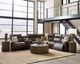 Benchcraft® ModZ 6-Piece Chocolate Modular Power Reclining Sectional with Audio Console-1